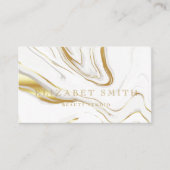 Faux Art Wit Goud Achtergrond Visitekaartje (Voorkant)