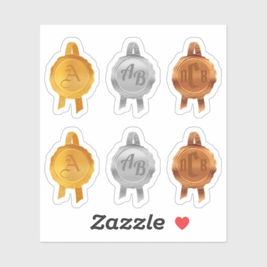 Faux Award / Certificaat Seal Ribbons (InitMetAsso Sticker (Vel)