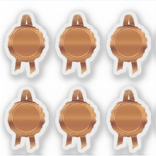 Faux Award / Certificaat Seal Ribbons (PlainBronze Sticker (Voorkant)