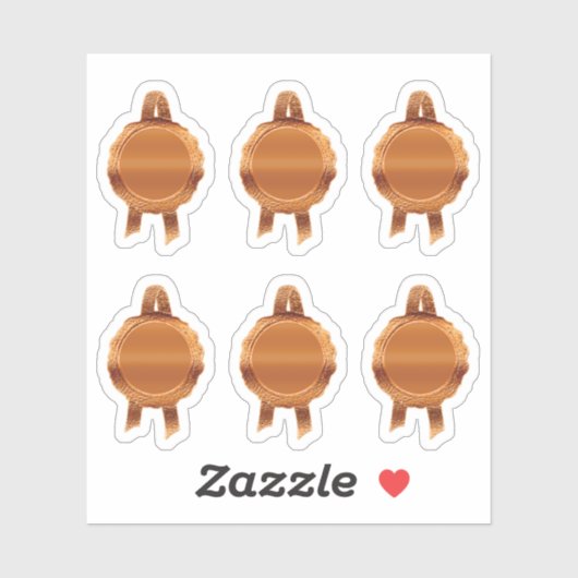 Faux Award / Certificaat Seal Ribbons (PlainBronze Sticker (Vel)