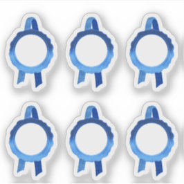 Faux Award/Certificaat Zegel Linten (Blauw Hollow) Sticker