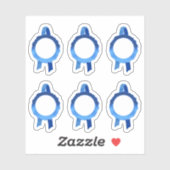 Faux Award/Certificaat Zegel Linten (Blauw Hollow) Sticker (Vel)