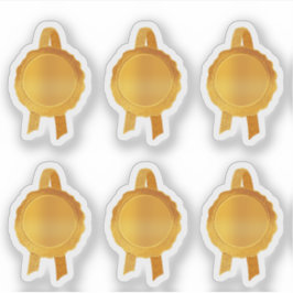Faux Award/Certificaat Zegel Linten (Gewoon Goud) Sticker