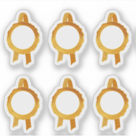 Faux Award/Certificaat Zegel Linten (Gouden Hollow Sticker