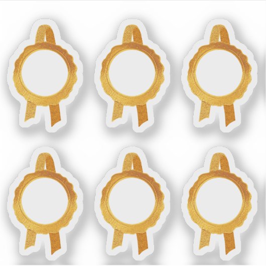 Faux Award/Certificaat Zegel Linten (Gouden Hollow Sticker (Voorkant)