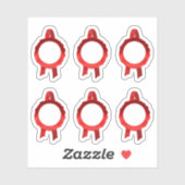 Faux Award/Certificaat Zegel Linten (Red Hollow) Sticker (Vel)