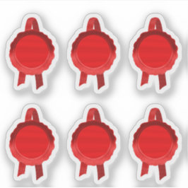 Faux Award/Certificaat Zegel Linten (Rood Vlak) Sticker