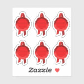 Faux Award/Certificaat Zegel Linten (Rood Vlak) Sticker (Vel)