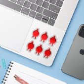 Faux Award/Certificaat Zegel Linten (Rood Vlak) Sticker (Laptop met iPhone)