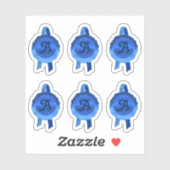 Faux Award/Certificate Seal Ribbons (blauw Initiaa Sticker (Vel)
