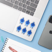 Faux Award/Certificate Seal Ribbons (blauw Initiaa Sticker (Laptop met iPhone)