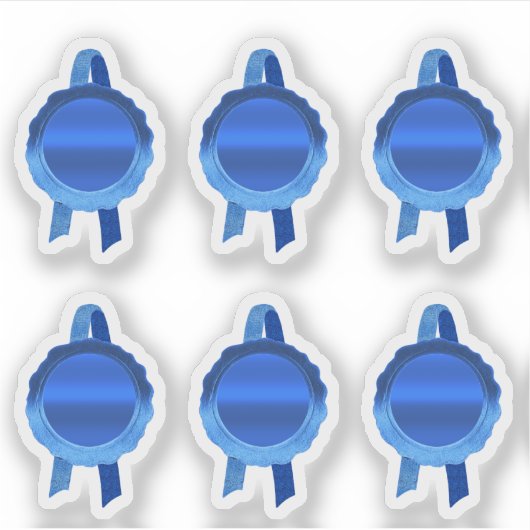 Faux Award/Certificate Seal Ribbons (Blauwe Vlakte Sticker (Voorkant)