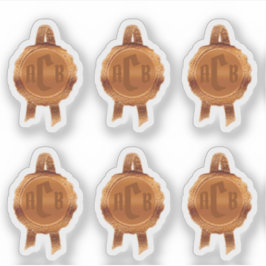 Faux Award/Certificate Seal Ribbons (BronzeInitial Sticker
