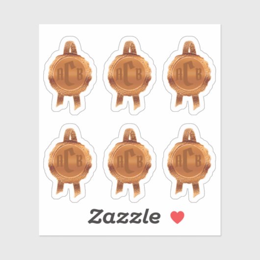 Faux Award/Certificate Seal Ribbons (BronzeInitial Sticker (Vel)