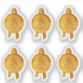 Faux Award / Certificate Seal Ribbons (Goud Initia Sticker (Voorkant)