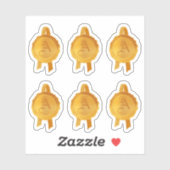 Faux Award / Certificate Seal Ribbons (Goud Initia Sticker (Vel)