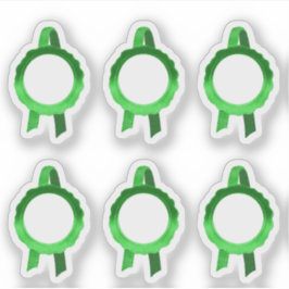 Faux Award/Certificate Seal Ribbons (Green Hollow) Sticker