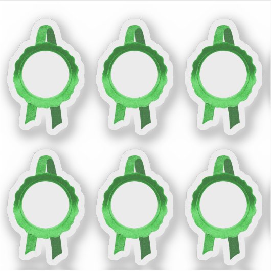 Faux Award/Certificate Seal Ribbons (Green Hollow) Sticker (Voorkant)