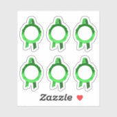 Faux Award/Certificate Seal Ribbons (Green Hollow) Sticker (Vel)