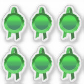Faux Award/Certificate Seal Ribbons (Green Plain) Sticker (Voorkant)