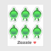 Faux Award/Certificate Seal Ribbons (Green Plain) Sticker (Vel)