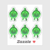 Faux Award/Certificate Seal Ribbons (GreenInitials Sticker (Vel)