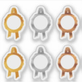 Faux Award/Certificate Seal Ribbons (Hollow/Metal) Sticker (Voorkant)
