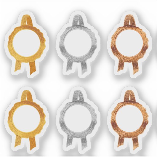 Faux Award/Certificate Seal Ribbons (Hollow/Metal) Sticker (Voorkant)