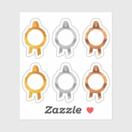 Faux Award/Certificate Seal Ribbons (Hollow/Metal) Sticker