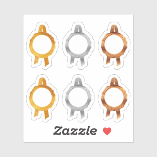 Faux Award/Certificate Seal Ribbons (Hollow/Metal) Sticker (Vel)