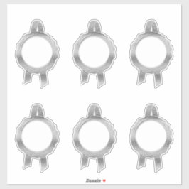 Faux Award/Certificate Seal Ribbons (Hollow/Silver Sticker