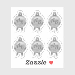 Faux Award/Certificate Seal Ribbons (Initiaal/Silv Sticker