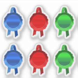 Faux Award/Certificate Seal Ribbons (Plain BRG) Sticker
