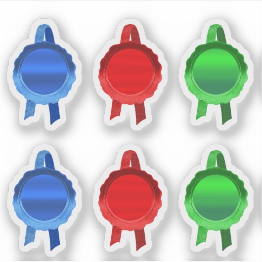 Faux Award/Certificate Seal Ribbons (Plain BRG) Sticker (Voorkant)