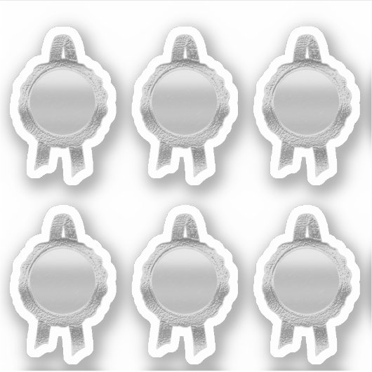 Faux Award/Certificate Seal Ribbons (Plain Silver) Sticker (Voorkant)