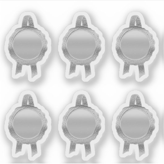 Faux Award/Certificate Seal Ribbons (Plain Silver) Sticker (Voorkant)