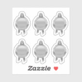 Faux Award/Certificate Seal Ribbons (Plain Silver) Sticker (Vel)