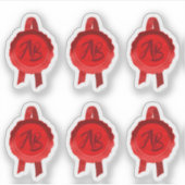 Faux Award/Certificate Seal Ribbons (Rode Initiale Sticker (Voorkant)