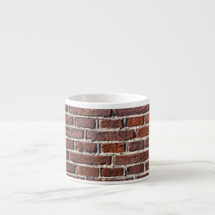 Faux bakstenen muurontwerp espresso kop
