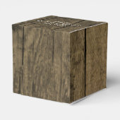 Faux Barn Wood en Cowboy Pet Westerne bruiloft Bedankdoosjes (Achterkant)