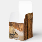 Faux Barn Wood en Cowboy Pet Westerne bruiloft Bedankdoosjes (Geopend)