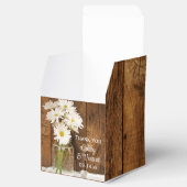 Faux Barn Wood Mason Jar and White Daisies Wedding Bedankdoosjes (Geopend)