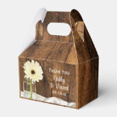 Faux Barn Wood Mason Jar White Daisy Barn Wedding Bedankdoosjes (Voorkant Zijde)