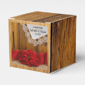 Faux Barn Wood Rustic Poinsettia Winter Wedding Bedankdoosjes (Voorkant Zijde)