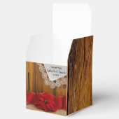 Faux Barn Wood Rustic Poinsettia Winter Wedding Bedankdoosjes (Geopend)
