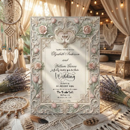 Faux Bas Relief 3D Sculpted Swans Kaart