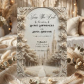 Faux Bas-Relief Carved Floral Archway Save The Date