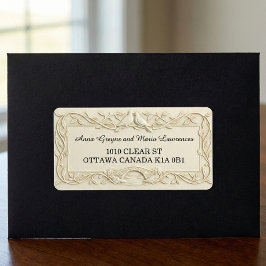 Faux Bas-Relief  Wedding Return Address Labels