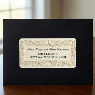 Faux Bas-Relief  Wedding Return Address Labels