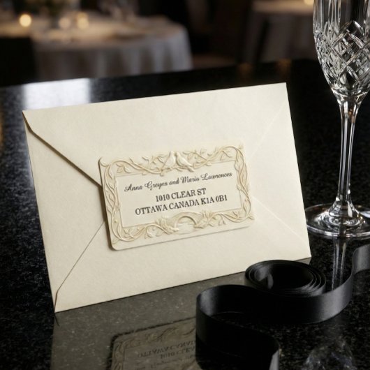 Faux Bas-Relief  Wedding Return Address Labels